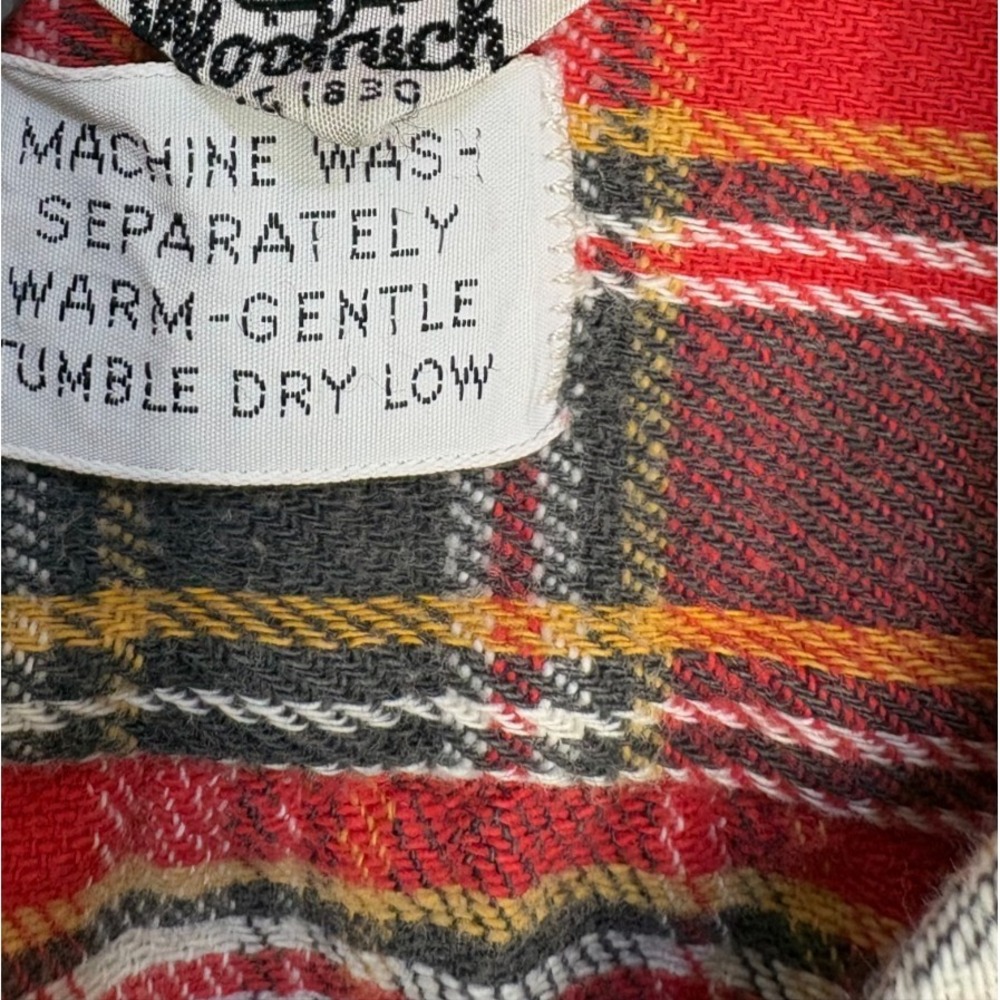 Woolrich Button-Up Shirt Mens Multicolor Plaid Flannel Western Long Sleeve Small - Picture 7 of 10